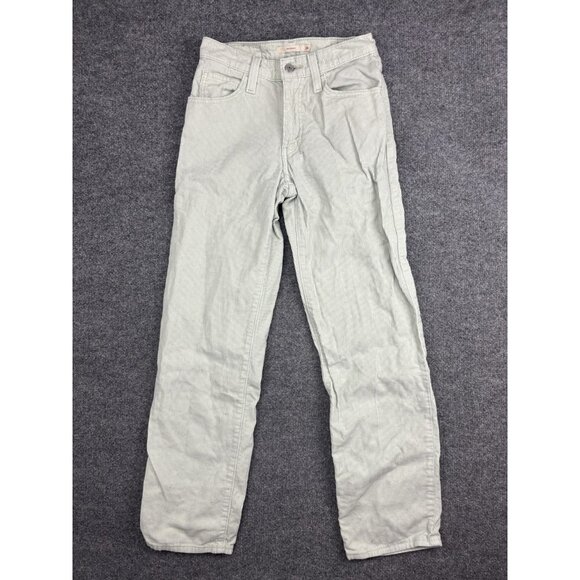 Levi's Pants Womens 24x31 Light Green 94 Baggy Corduroy High Rise Loose Fit - Picture 1 of 10